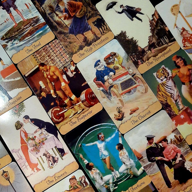 Intuitive Tarot Bookmark & Half‑Sheet Reading – Laminated Card from Your Chosen Deck Granny Postcards