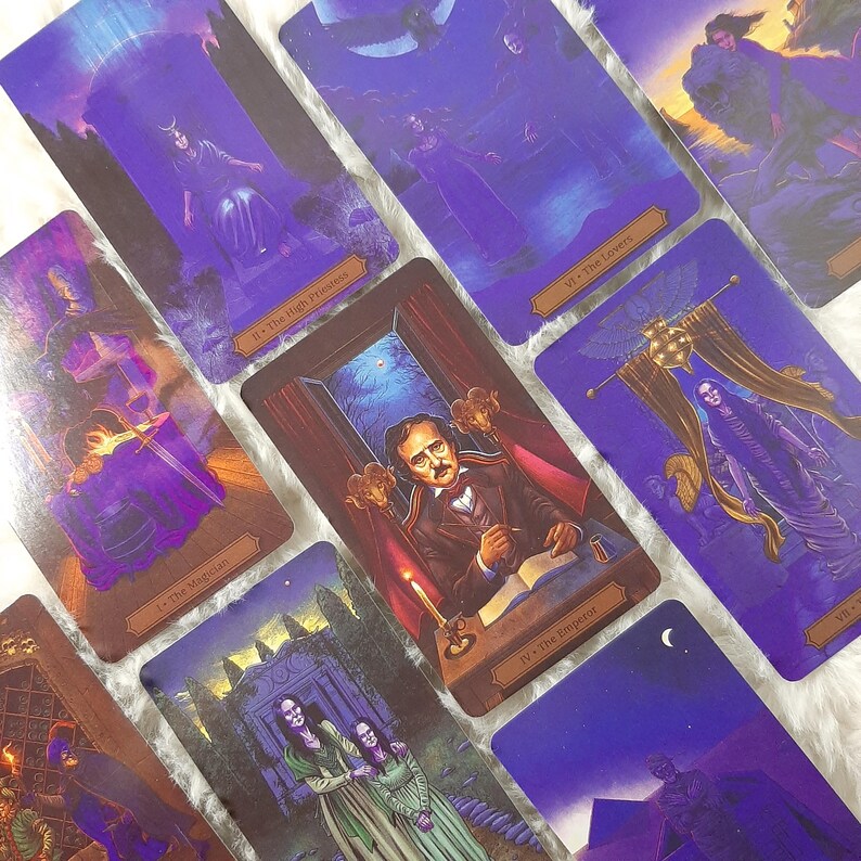 Intuitive Tarot Bookmark & Half‑Sheet Reading – Laminated Card from Your Chosen Deck Edgar Allan Poe