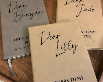 Personalized Leatherette Journal, Engraved Diary Gift, Letters To My...