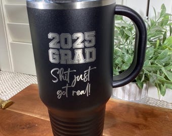 Personalized 40oz or 32oz Polar Camel Graduation Tumbler | Handle, Flip Lid & Straw