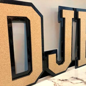 18"-19" Varsity Letter Cork Board, Acrylic Backer, Kids Room Decor