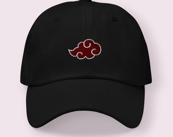 Anime Embroidered Hat, Red Cloud, Atatsuki, Anime Cap, Anime Lover Gift, Anime Embroidery, Otaku Gift, Manga Gift, Dad hat