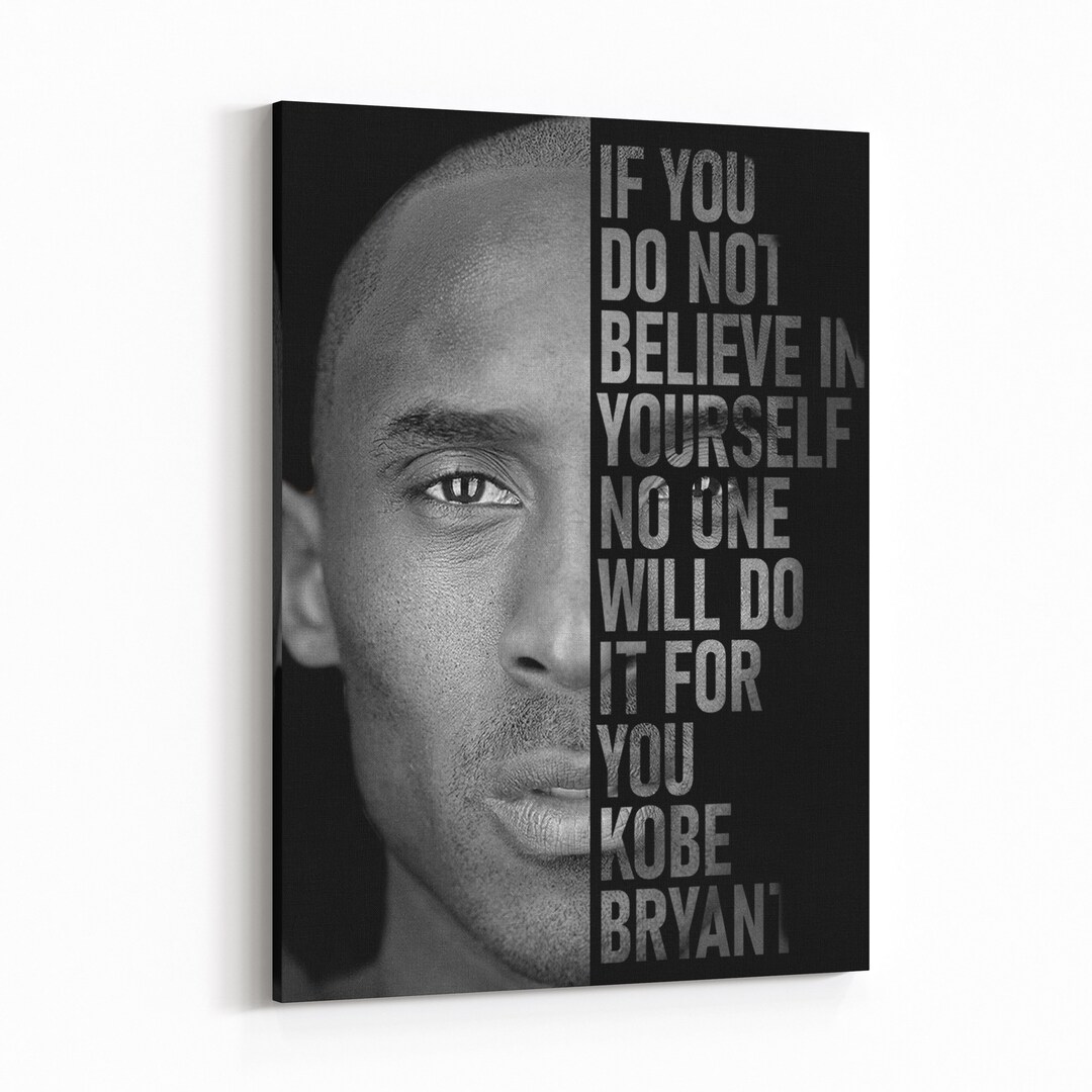 Kobe Bryant Canvas Motivational NBA Art for Home Office Etsy