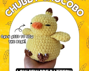 Patrón de crochet de chocobo regordete / PDF / Lindo pájaro amigurumi de videojuego