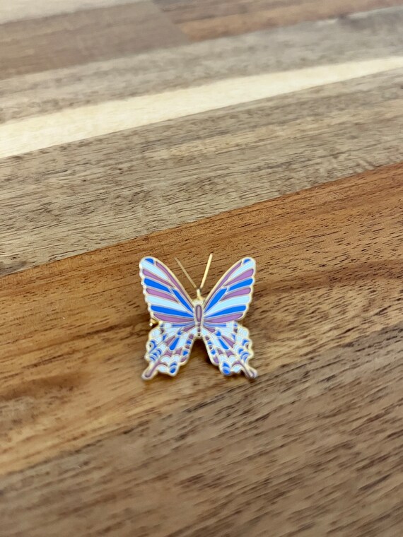 Vtg. Enamel Butterfly Brooch - image 3