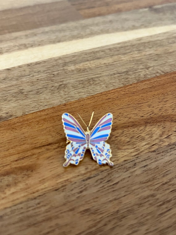 Vtg. Enamel Butterfly Brooch - image 1