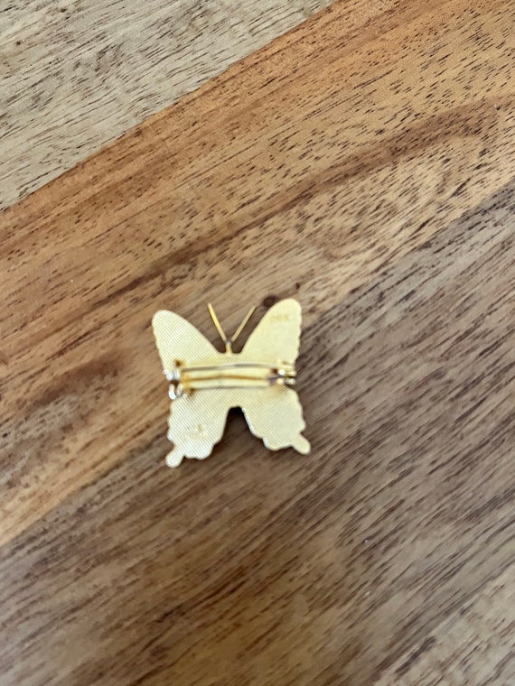 Vtg. Enamel Butterfly Brooch - image 2