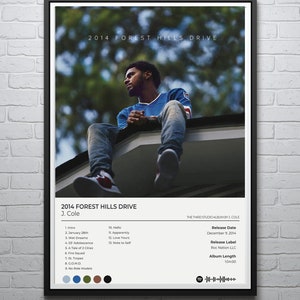 J Cole - Forest Hills Drive Individuelles Album Poster | Digitaler Download - Sofortige druckbare Kunst mit Spotify-Code