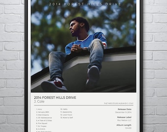 J Cole - Forest Hills Drive Custom Album Poster | Digital Download - Instant Printable Art with Spotify Code