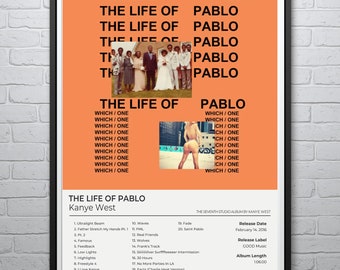 Kanye West - Life of Pablo Custom Album Cover Poster | Digital Download - Instant Printable Art with Spotify Code