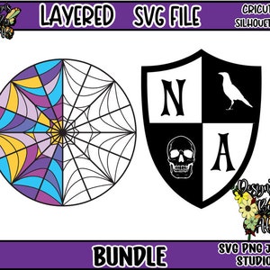 Nevermore SVG Bundle, Nevermore Crest SVG, Nevermore Window Layered SVG Bundle, Png, Jpeg, Studio X files for Cricut and Silhouette.