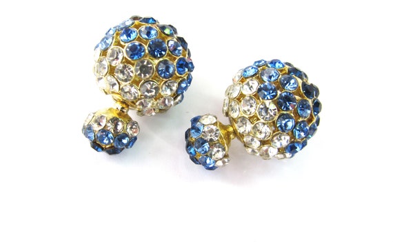 Double Ball Earrings Double Sided Stud Earrings S… - image 3