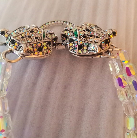 Double 2 Headed Panther Leopard Statement Necklac… - image 7