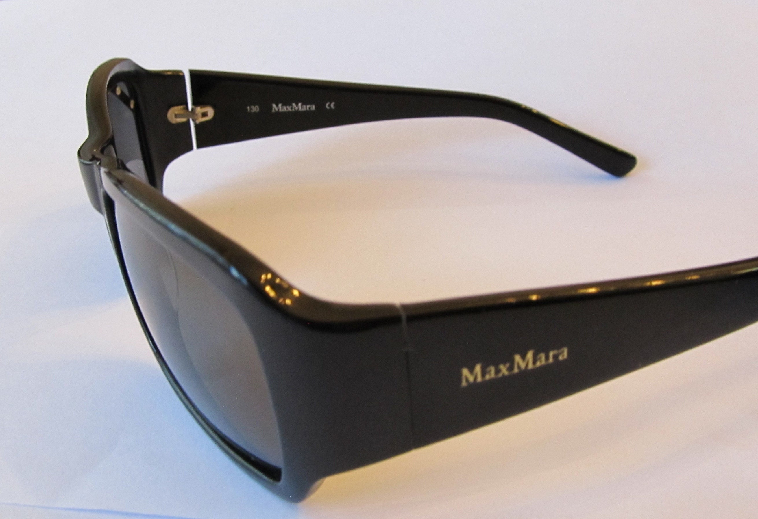 Max Mara Designer Sunglasses + Case, Rectangular, Y2K Luxury 