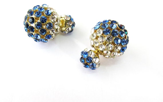 Double Ball Earrings Double Sided Stud Earrings S… - image 2