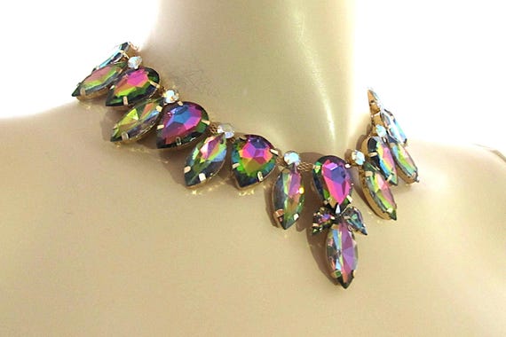 Chunky Austrian Crystal Multicolor Rhinestone Cho… - image 2