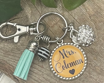 Teacher Appreciation Week Gift, Custom Teacher Gift, Teacher Appreciation Gift, Personalized Keychain, Custom Teacher Name, Teacher Gifts