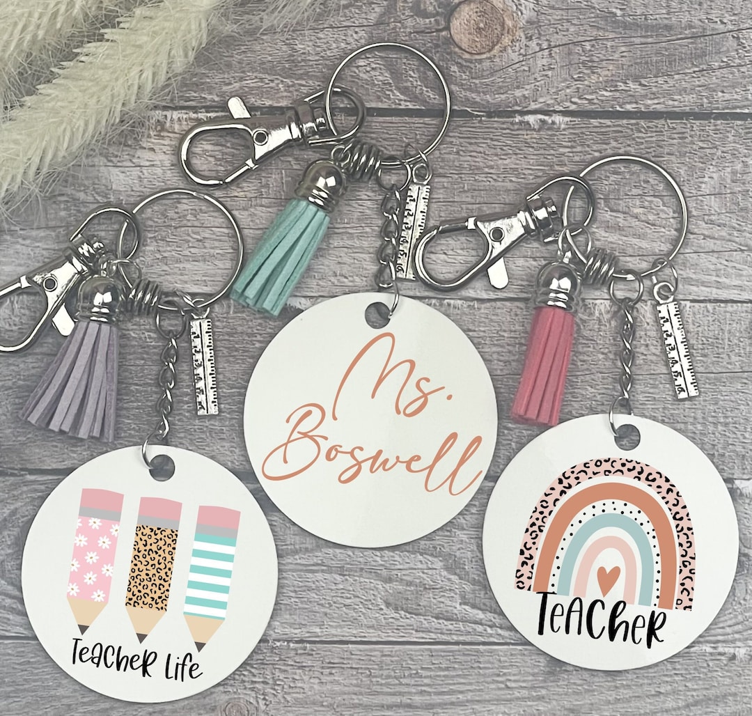 Personalized Teacher Keychains, Keychains, Custom Teacher Keychain