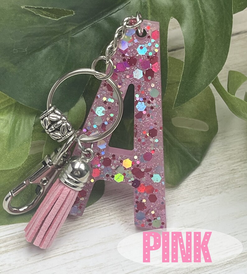 Custom Resin Letter Keychains Keychain Personalized Resin Etsy