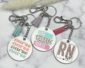 Registered Nurse Keychain, Sublimation Keychain, Nurse Gift, Custom RN Gift, RN Keychain, Personalized Nurse Gift, Special Nurse Gift, Rn