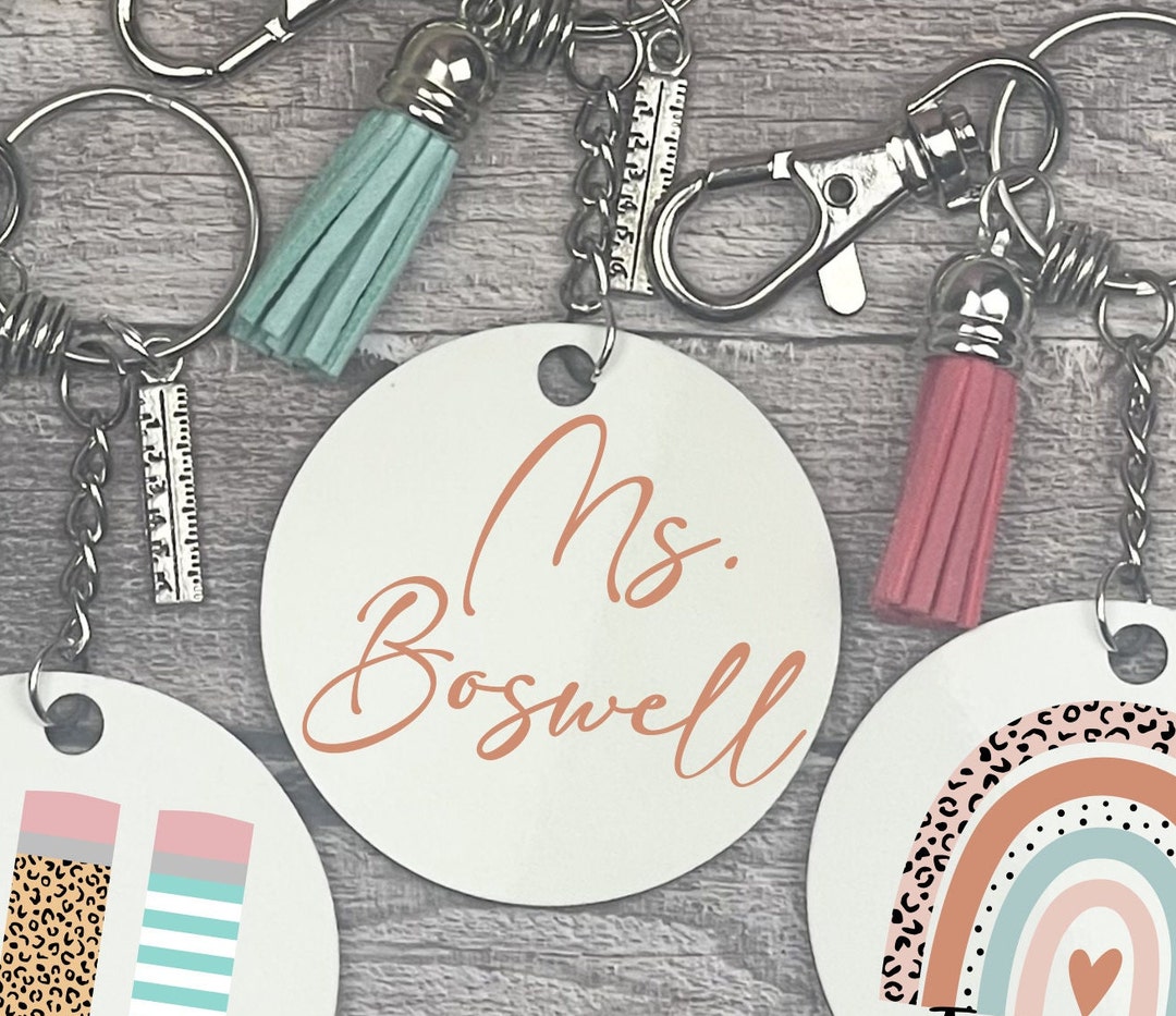 Teacher Gift Keychains Teacher Keychain Custom Teacher Etsy