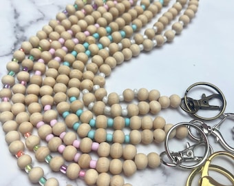 Beaded Teacher Lanyard, Teacher Badge Holder, Teacher Lanyard, Teacher Lanyard ID Holder, Teacher Lanyard with Name, Teacher Gift, Teacher