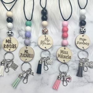 Custom Teacher Lanyard, Teacher Lanyard, Teacher Lanyard Personalized, Teacher Lanyard Beaded, Teacher Lanyard with Name, Teacher Lanyard