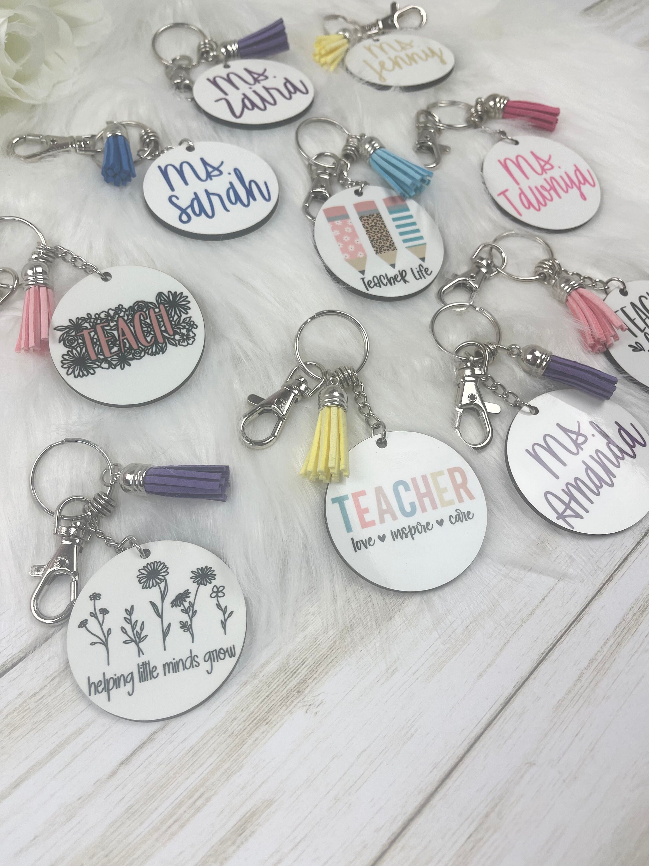Teacher Gift Keychains Teacher Keychain Custom Teacher Etsy