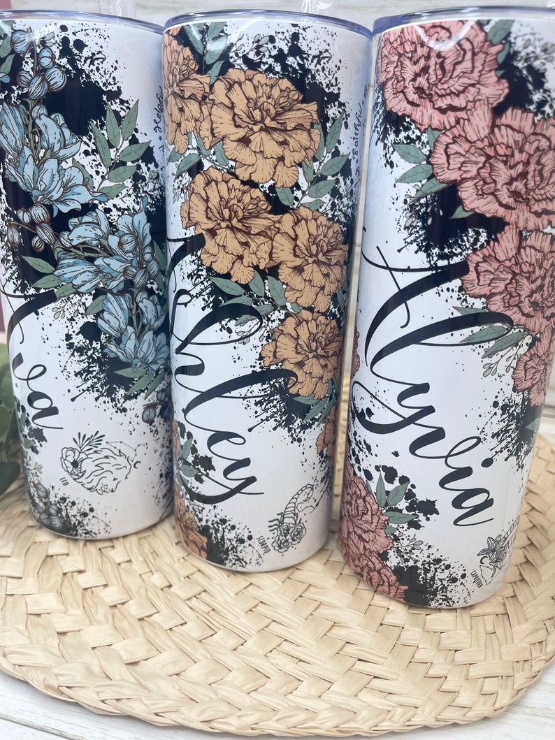 Personalized Birth Flower Month Gift Birth Month Flower Etsy