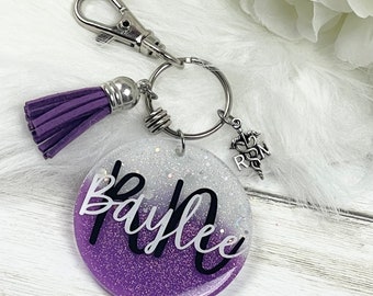 L&D Gifts, Rn Keychain, Rn Key chain, Nurse Keychain, CNA Keychain, Best Friend Keychain, Keychain, Personalized Nurse Gifts, Custom Rn Gift