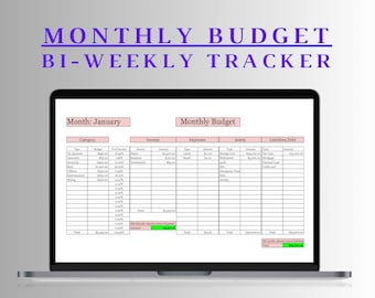 Hoja de cálculo de presupuesto mensual: Registro de ingresos y gastos (Descarga digital)