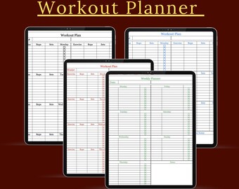 Digital Fitness Tracker:  Exercise Training Spreadsheet (iPhone compatible)