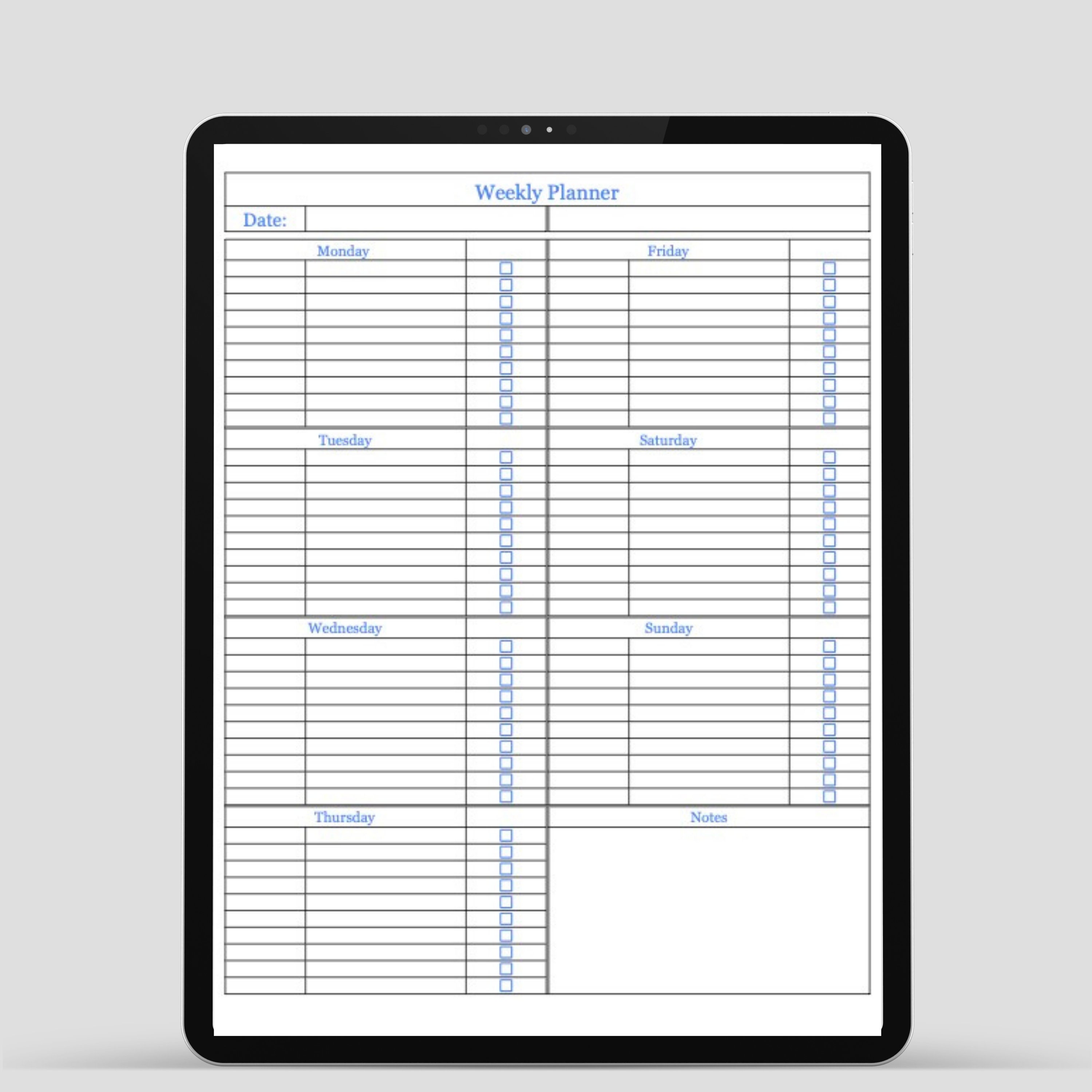 7 Day Weekly Planner Printable Template for Work and School - Etsy