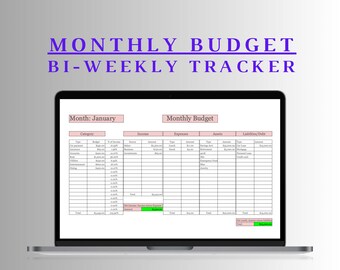 Seguimiento del presupuesto mensual de Año Nuevo: Hoja de cálculo de gastos del hogar (PDF imprimible)