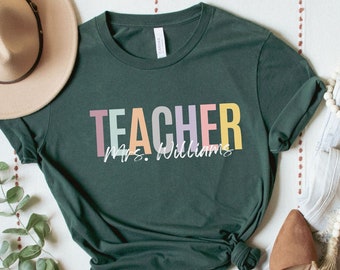 Custom Teacher Shirt, Teacher Team Shirts, Personalized School Tshirt, Teacher Gift, Customized Name Teacher Shirt, Elementary Teacher Shirt