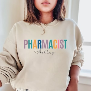custom personalized pharmacist sweatshirt gift, pharmacy gift, new pharmacist hoodie, Gift for Pharmacy Graduate, Pharmacy Student Gift