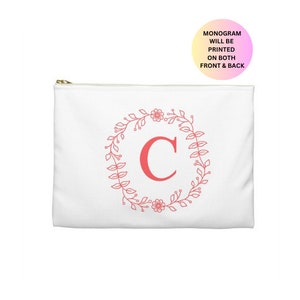 Personalized Makeup Bag, Custom Monogram Makeup Bag, Monogrammed Makeup bag, Bridesmaid Gift, Bridal Party Gifts, monogram clutch image 2