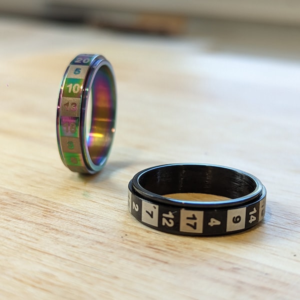 Spinner Roulette Ring, Random Number Rotating Ring, Anxiety Fidget Ring, Numbers Ring, Random Number Ring, Gamble Ring, Rainbow Ring