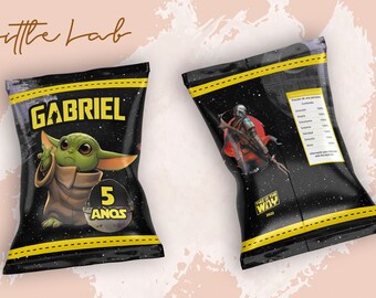 Chips Bags, Baby Yoda, Grogu, Star Wars, Kids Birthday, Template Printable, Birthday Party, Cumpleaños, Fiesta Infantil