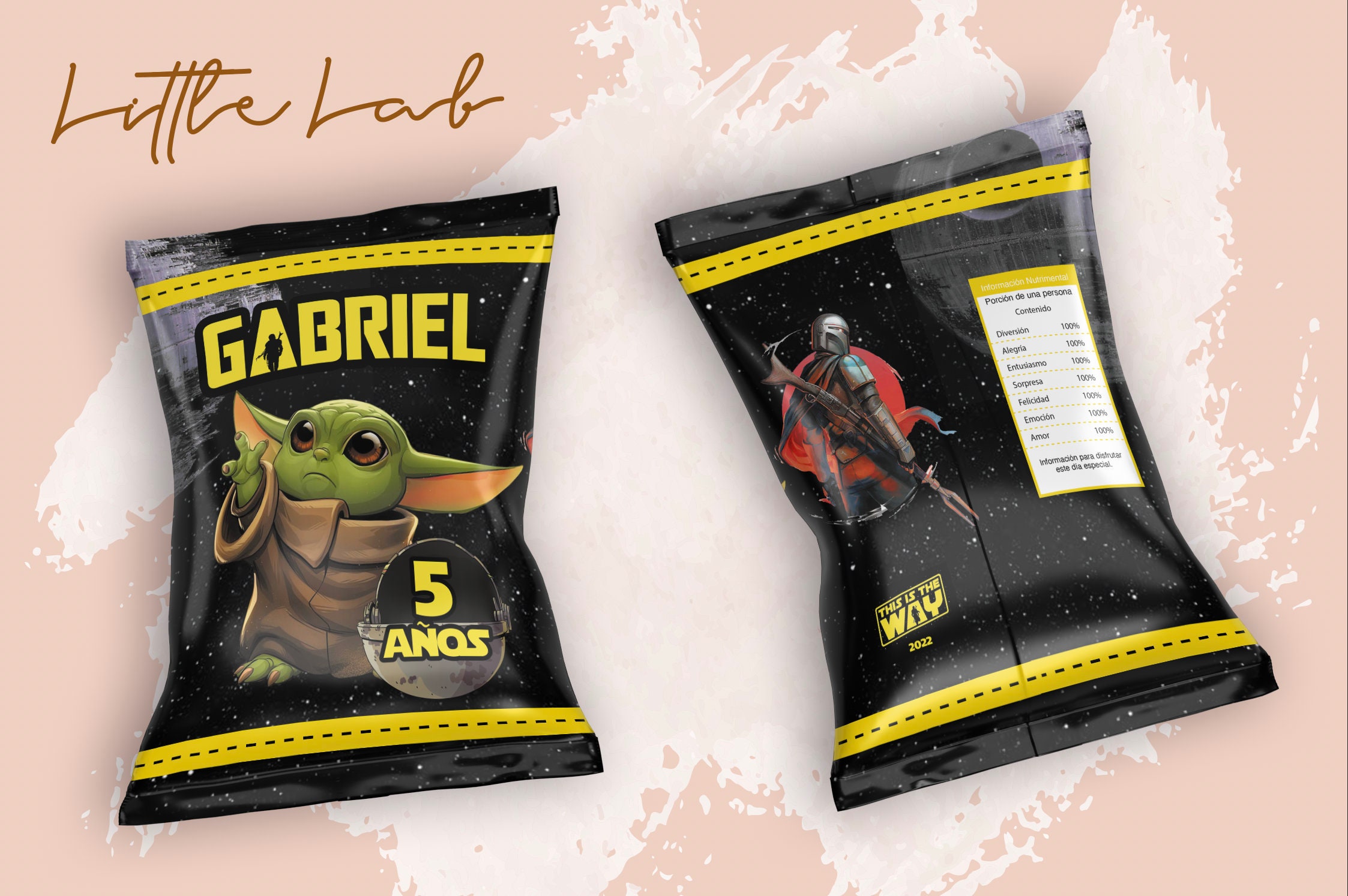 Chips Bags, Baby Yoda, Grogu, Star Wars, Kids Birthday, Template