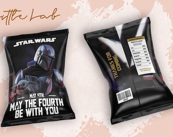 Chips Bags, Kids Birthday, Template Printable, Birthday Party, Fiesta Infantil, Star Wars, Stormtrooper, Bolsa de Jugo, Etiqueta de Agua
