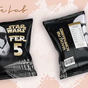 Chipspåsar, Barnfödelsedag, Utskrivbar mall, Födelsedagsfest, Cumpleaños, Fiesta Infantil, Star Wars, Stormtrooper