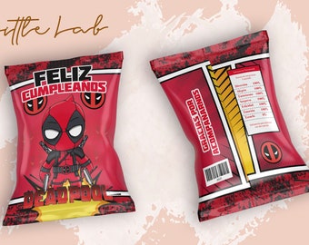 Chips Bags, Deadpool, Super Héroes, Kids Birthday, Template Printable, Birthday Party, Cumpleaños, Fiesta Infantil