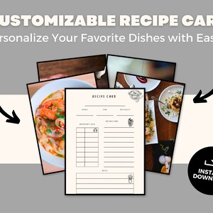 Printable Recipe Page | Recipe Card | Printable Recipe Card Template | Instant Download