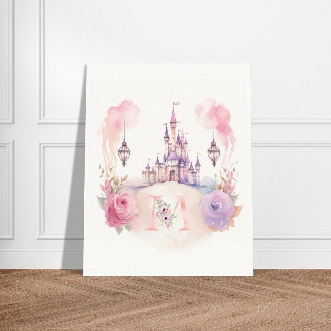 Custom Castle Initial Prints, Wall Art for Girls Room, Castle Wall ...