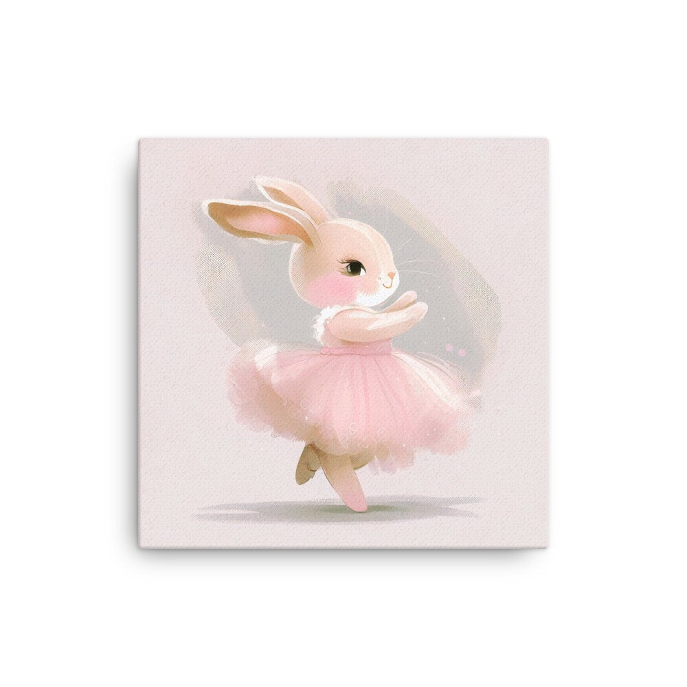 Bunny Thin Canvas Wall Art, Bunny Girl Room Decor, Bunny Prints, Pink ...
