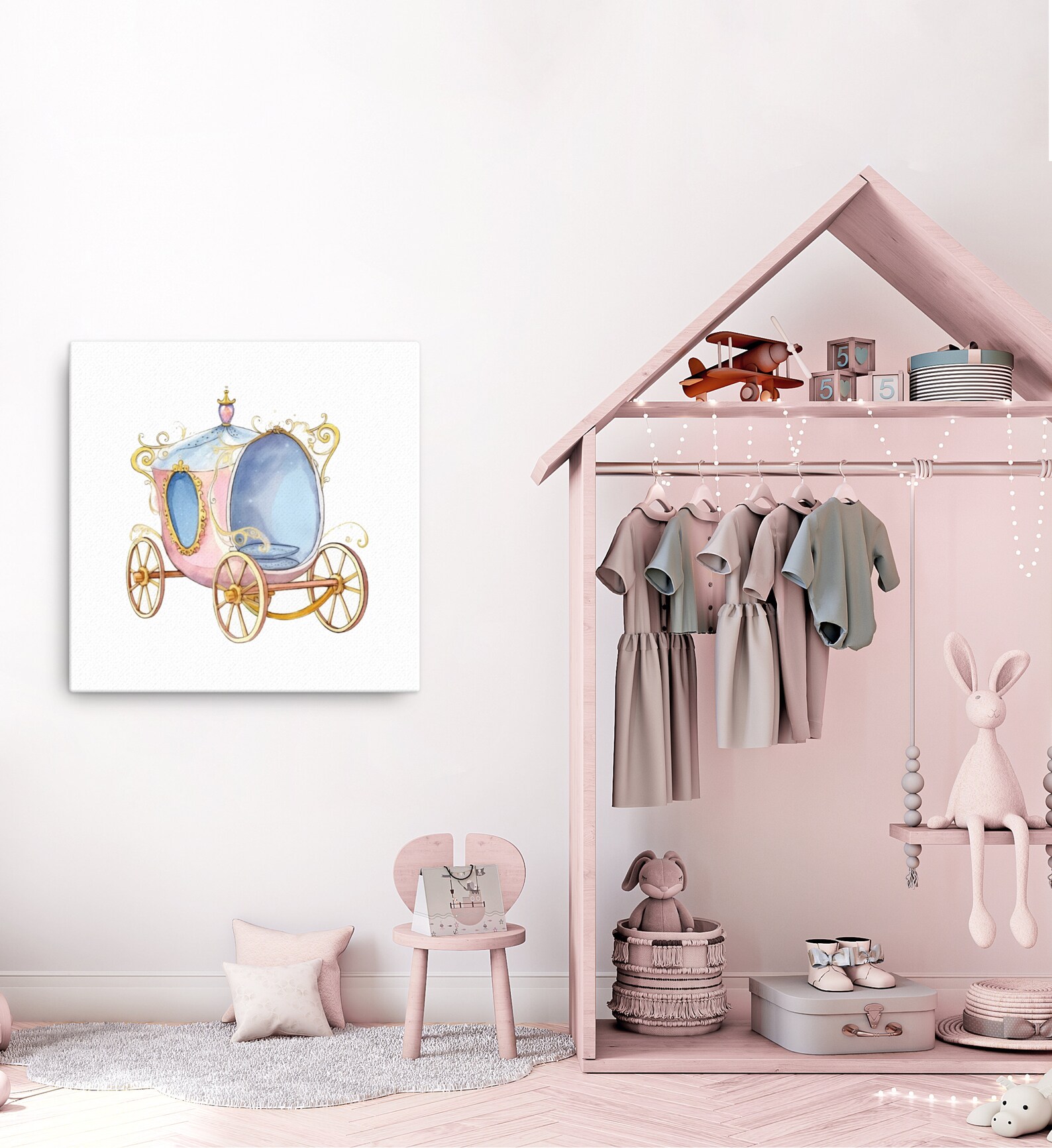 Cinderella's Carriage Prints, Princess Nursery ,princess Carriage Wall