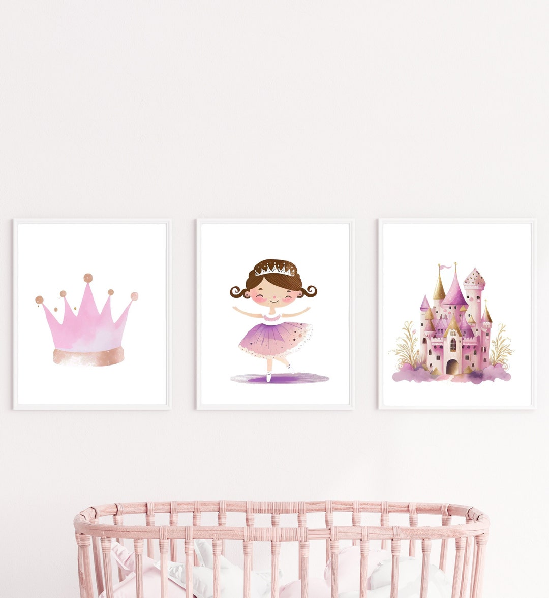 Princess Set of 3 Prints,princess Wall Art,princess Nursery,girls ...