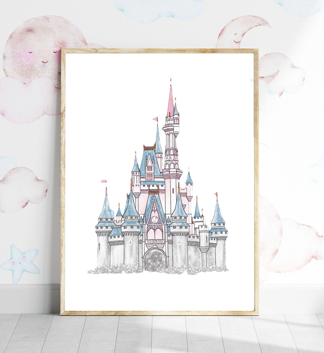 Cinderella's Castle Prints, Princess Nursery ,princess Castle Wall Art