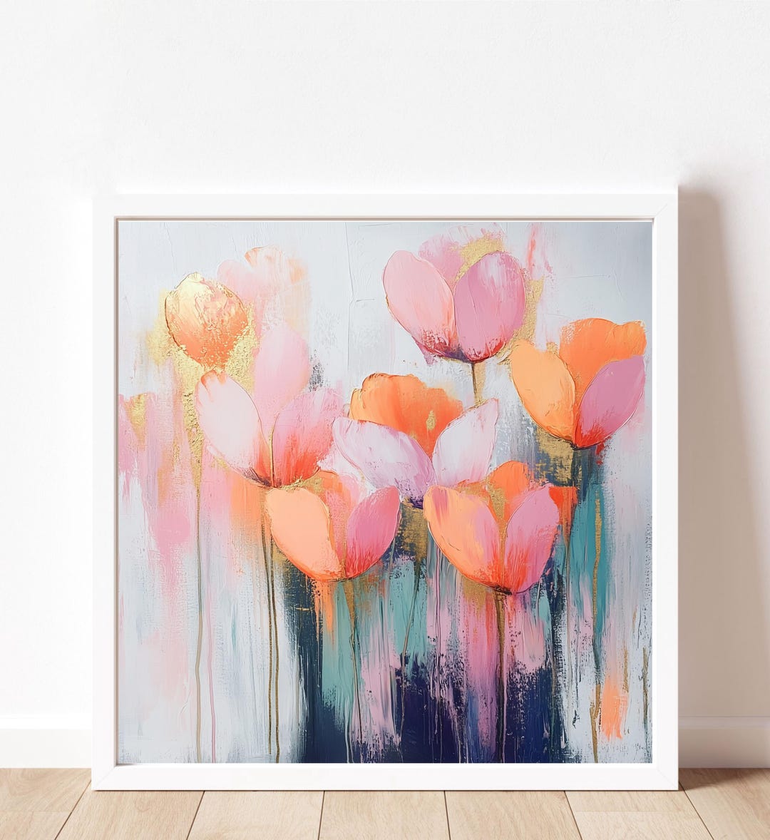 Abstract Tulip Art Print: Floral Botanical Wall Decor - Etsy